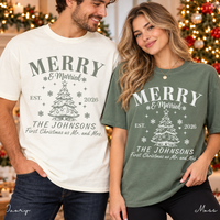 Personalized Merry & Married Couple Shirts – First Christmas As Mr & Mrs