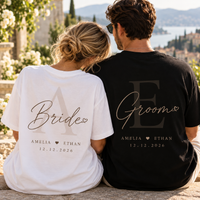 Personalized Bride & Groom Monogram Comfort Colors Shirts – Wedding Gift