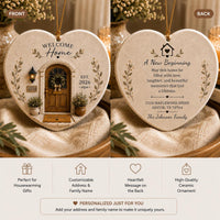 Personalized New Home Ornament: Custom Address, Family Name & Year Ceramic First Home Keepsake