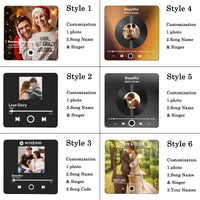 Custom Photo & Song Fridge Magnet, Personalized Couple Music Keepsake, Newlywed Keepsake, Anniversary Gift