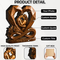 Personalized Couple Photo Infinity Heart Wooden Block, Custom Anniversary Gift image 3