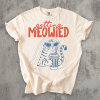 Getting Meowied funny cat bride wedding shirt mockup 3