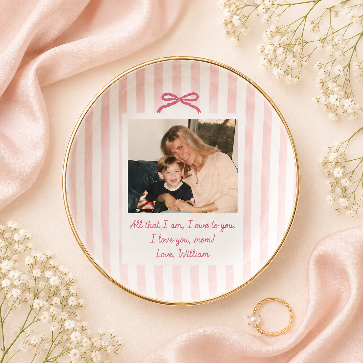 Custom Photo Jewelry Dish for Mom, Mother of the Bride or Groom Wedding Gift