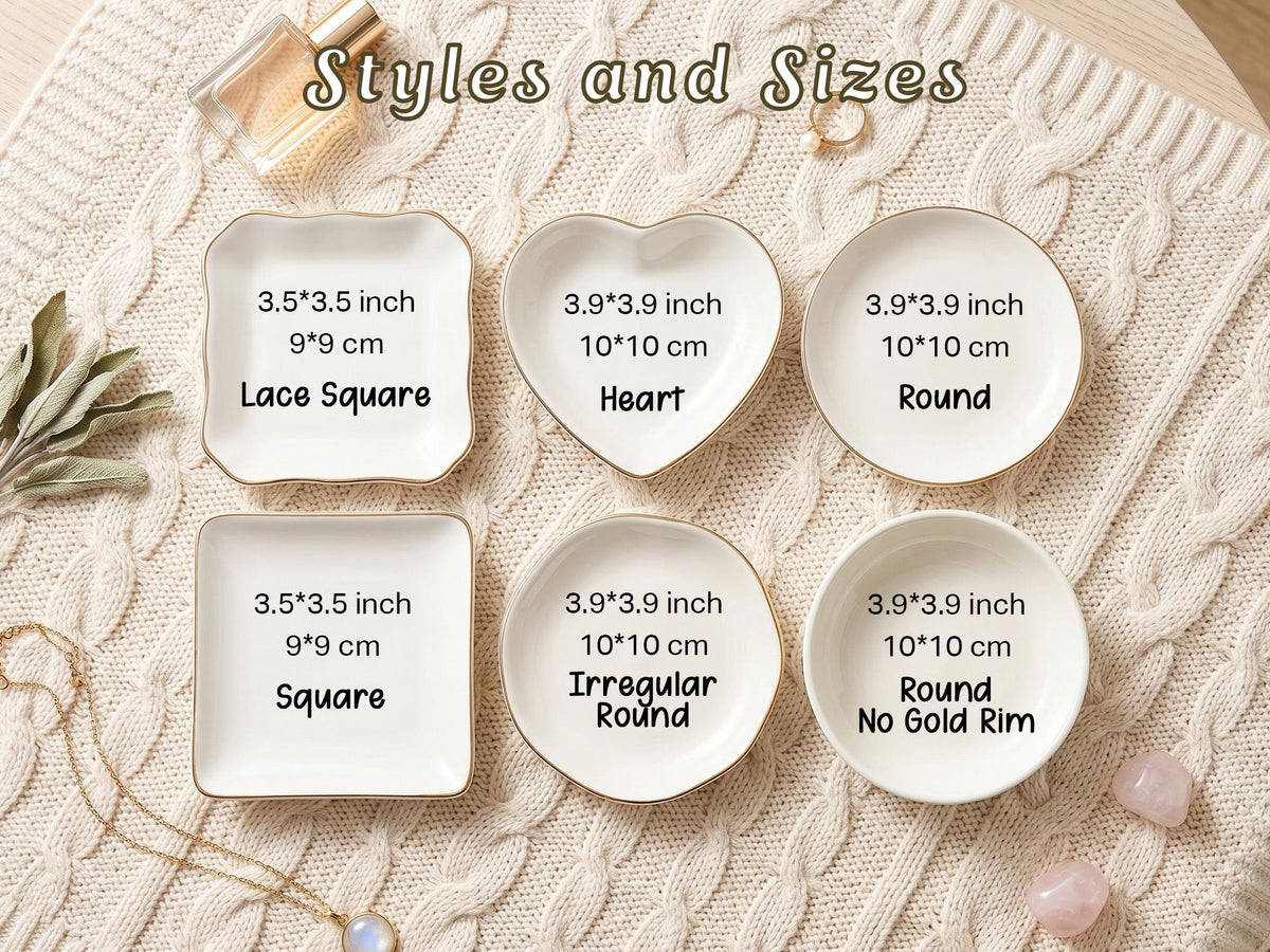 Personalized Toile Wedding Jewelry Dish, Custom Initials Ceramic Ring Dish image 3