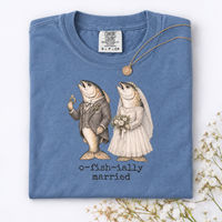 O-Fish-Ially Married Shirt for Wedding & Honeymoon, Funny Fish Newlywed Tee, Bride Groom Couple Wedding Gift