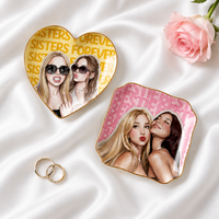 Personalized Bestie Photo Trinket Dish, Custom Bridesmaid Jewelry Tray, Best Friend Ring Dish, Bridesmaid Proposal Gift