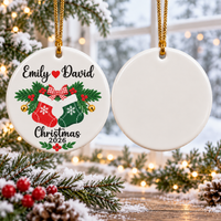 Personalized Couple Stockings Ceramic Ornament – Christmas Gift For Couples