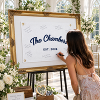 Custom Embroidered Last Name Pennant – Wedding Guest Book Alternative