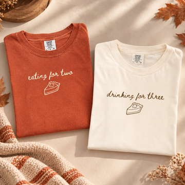 Thanksgiving Pregnancy Reveal Comfort Colors Shirts – Matching Couple