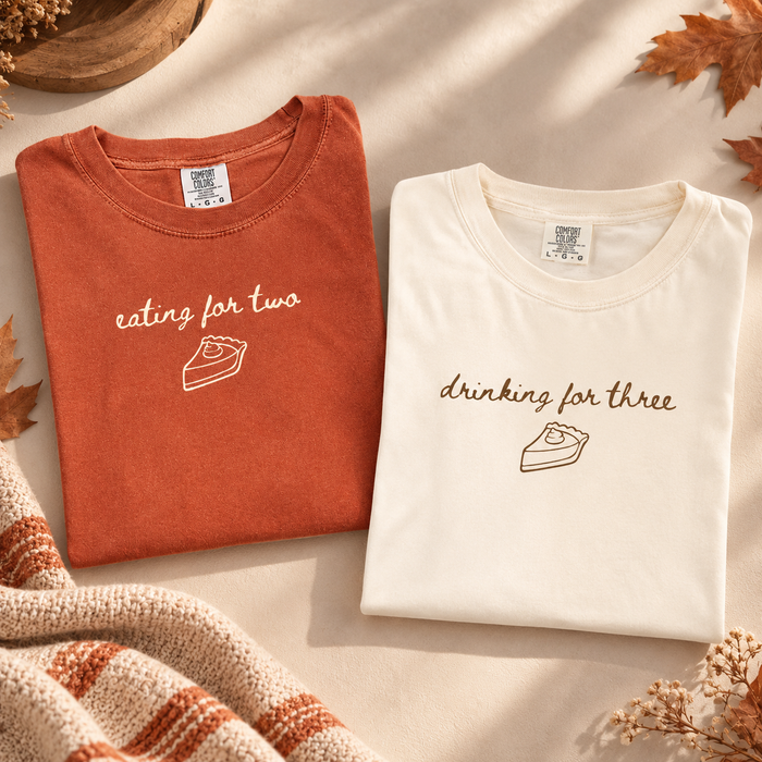 Thanksgiving Pregnancy Reveal Comfort Colors Shirts – Matching Couple