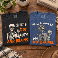 Beauty And Brains & My No Brainer Couple Shirts – Halloween Couple Gift