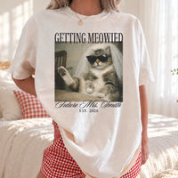 Future Mrs Getting Meowied Comfort Colors Shirt, Cat Mom Engagement Tee