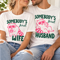 Feral Wife & Husband Comfort Colors Shirts – Funny Raccoon Couple Gift
