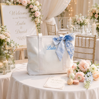 Personalized Embroidered Canvas Tote Bag for Bridesmaids, Custom Name Wedding Party Gift & Bachelorette Favor