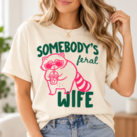 Feral Wife & Husband Comfort Colors Shirts – Funny Raccoon Couple Gift
