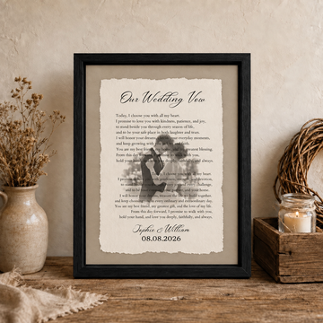 Personalized Wedding Song Lyrics Poster, Custom First Dance Print, Unframed Wedding Vow Photo Keepsake, Anniversary Gift for Couple