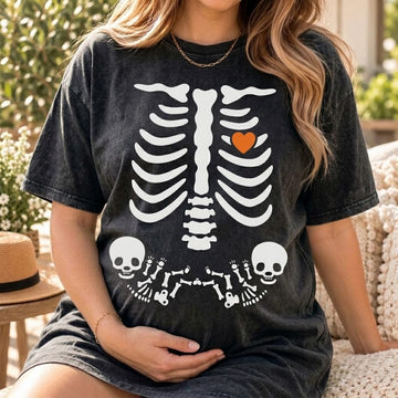 Skeleton Baby Pregnancy Halloween Comfort Colors Tee