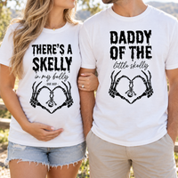 Skelly in My Belly & Daddy of the Little Skelly Couple Shirts – Pregnancy Reveal