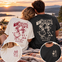 Custom ’Til Death Skeleton Couple Shirts – Wedding Date Matching Tees
