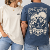 Personalized Til Death Mr & Mrs Skeleton Shirts – Wedding Couple Gift