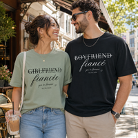 Matching Fiancé Fiancée Couple Shirts for Engagement, Custom Engagement Date T-Shirts, Newly Engaged Gift for Him Her