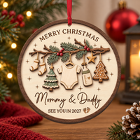 Personalized Expecting Parents Ornament, Pregnancy Ornament, Baby Announcement Ornament, Expecting Couple, Expecting Mom Gift, Mom Dad To Be