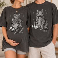 Purr-fectly Pregnant Cat Couple Shirts, Proud Dad Matching Tee, Funny Pregnancy Announcement Shirt, Expecting Parents Gift