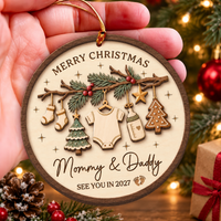 Personalized Expecting Parents Ornament, Pregnancy Ornament, Baby Announcement Ornament, Expecting Couple, Expecting Mom Gift, Mom Dad To Be