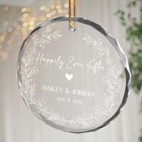 Happily Ever After Ornament, First Christmas Married Ornament, Married Keepsake Gift For Couples, Wedding Gifts, Married Christmas Ornament