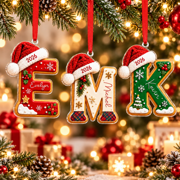 Personalized Gingerbread Letter Acrylic Ornament – Custom Name Christmas Gift