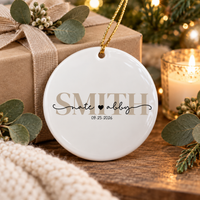 Personalized Ornament for First Christmas Married, Custom Couple Names & Wedding Date Ornament, Newlywed Christmas Keepsake, Wedding Gift