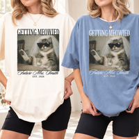 Future Mrs Getting Meowied Comfort Colors Shirt, Cat Mom Engagement Tee