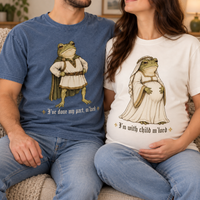 M'Lord Frog Pregnancy Announcement Matching Comfort Colors Tee matching pregnancy announcement tees