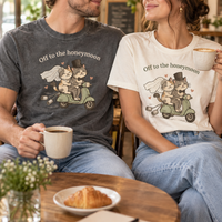 Funny Honeymoon Cat Shirts, Bride and Groom Matching Newlywed Tees, Just Married Couple Wedding Gift, Honeymoon Vacation Outfit