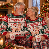 Personalized Growing Old Together Santa Sweater – Christmas Couples Gift