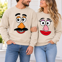Funny Face Couple Sweatshirt & Hoodie – Matching Couple Gift