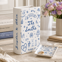 Custom Wedding Gift,Personalized Engagement Flower Vase with Names,Date&Location,Ceramic Flower Book Vase for Bride,Couple Gift,Newedly Gift