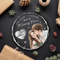 Personalized The Year I Found My Missing Piece Photo Crystal Ornament image 4