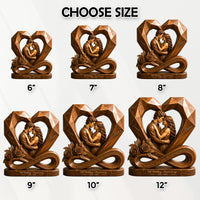 Personalized Couple Photo Infinity Heart Wooden Block, Custom Anniversary Gift image 4