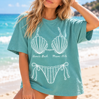 Personalized Seashell Bikini Bachelorette Shirts, Bach Bride & Crew Tees, Girls Trip Bridal Party Gift, Beach Bach Party T-Shirt