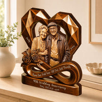 Personalized couple photo wooden heart plaque mockup 4