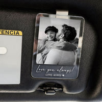 Personalized Couple Photo Car Visor Clip, Custom Drive Safe Keepsake image 4