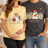 Custom Growing a Little Pumpkin Shirt, Matching Mom Dad Pregnancy Announcement Tees, The Man Behind Pumpkin Shirt, New Parents Gift