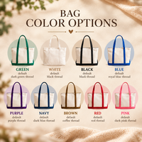 Personalized Embroidered Name Canvas Tote Bag – Zipper Shoulder Bridesmaid Gift
