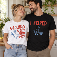 Matching Mom Dad Couples Shirt, Goose Mama T-Shirt, Pregnancy Announcement Tee, New Expecting Parents Outfit Gift Baby Shower