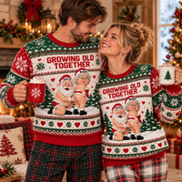 Personalized Growing Old Together Santa Sweater – Christmas Couples Gift