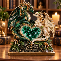 Personalized Dragon Couple Wooden Plaque – Anniversary Gift