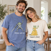 Funny Frog Engagement Shirt, Matching Couples Tee, Renaissance Medieval Humor, Engagement Announcement Gift
