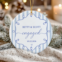 Personalized Engagement Ornament for Newly Engaged Couple, Custom Map Location Ornament, Engagement Date Keepsake, Christmas Gift for Couple