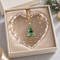 Personalized First Christmas Married Ornament, Custom Couple Names and Wedding Date, Newlywed Christmas Gift